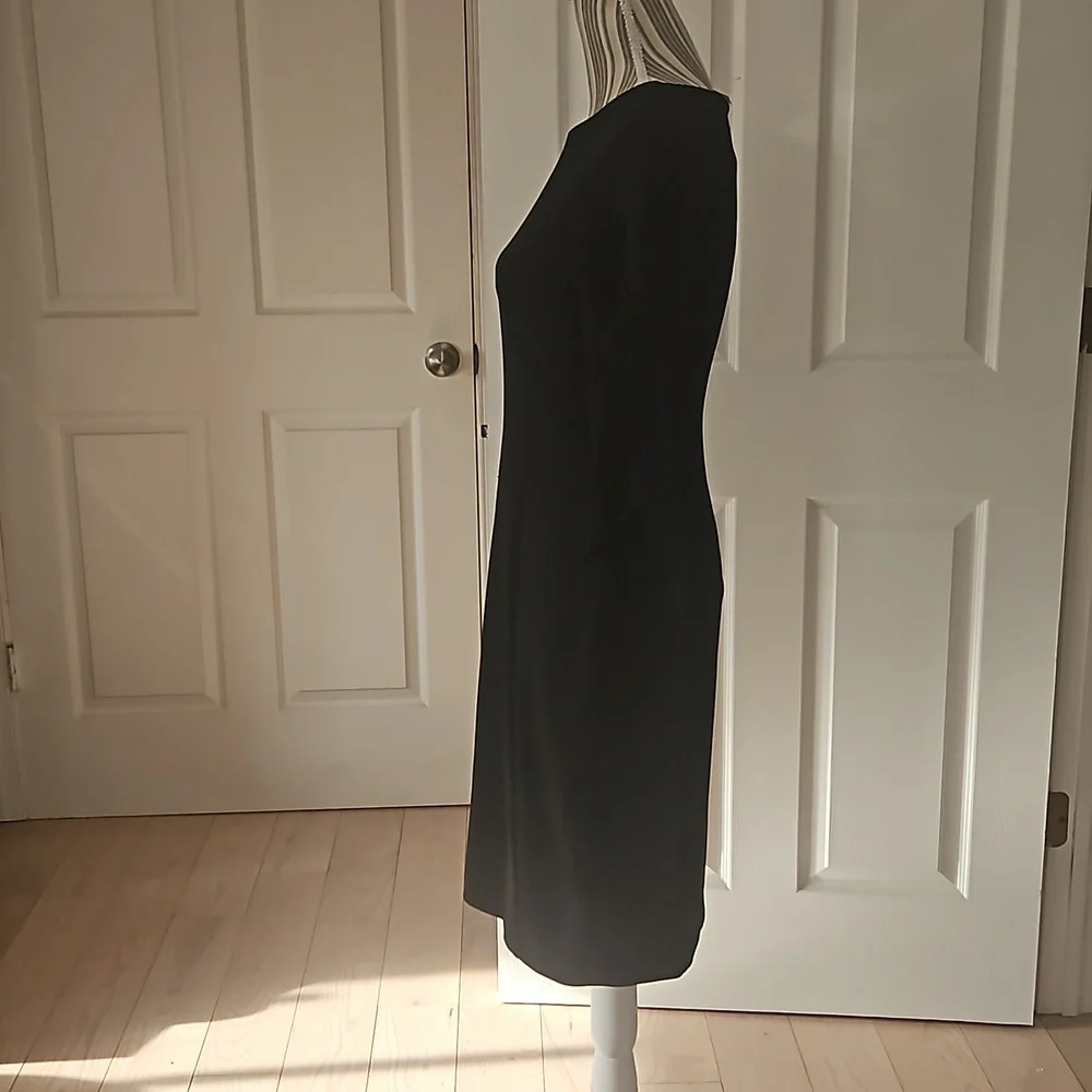 DKNY Women Chiffon Sheath Black Dress Size 2 - Picture 9 of 14